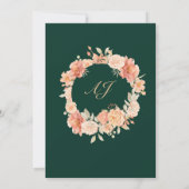 アプリコットエメラルドワイルドフラワー結婚式招待状 招待状 (裏面)