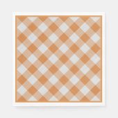 アプリコットオレンジカントリーコテージジンガムストライプ スタンダードランチョンナプキン (正面)