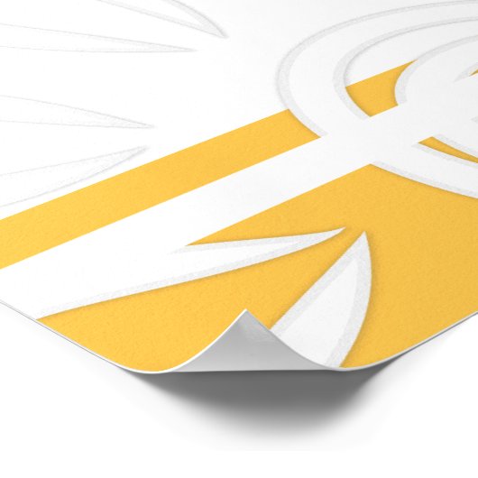 アプリコットカスタムに引用文ストライプと花を追加する ポスター (角)