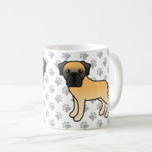 アプリコットカラーのイングリッシュ・マスティフの可愛いキャラクターデザインの犬 コーヒーマグカップ