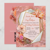 アプリコットクラッシュ カラー 2024 ウィズ サキュレント 招待状 (正面/裏面)