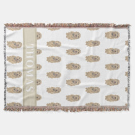 アプリコットゴールデンパーソナライズされたドードルリバーシブル スローブランケット