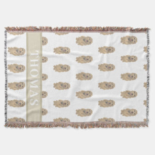 アプリコットゴールデンパーソナライズされたドードルリバーシブル スローブランケット