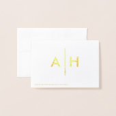 アプリコットゴールド結婚フォイルのサンキューカード 箔カード (裏面封筒付き)