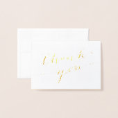 アプリコットゴールド結婚フォイルのサンキューカード 箔カード (封筒付き正面)