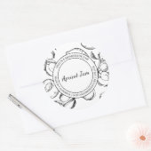 アプリコットジャムスケッチラモダンベル ラウンドシール (封筒)