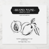 アプリコットジャム瓶ラベル包装デザイン スパークリングワインラベル (シングルラベル)