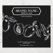 アプリコットジャム瓶ラベル包装デザイン スパークリングワインラベル (シングルラベル)