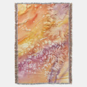 アプリコットソルベ抽象芸術水色 スローブランケット (正面縦)