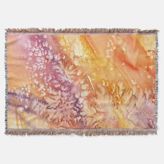 アプリコットソルベ抽象芸術水色 スローブランケット (正面)