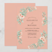 アプリコットダスティーユーカリの結婚式 招待状 (正面/裏面)