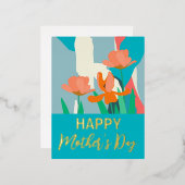 アプリコットチューリモダンップフローラハッピーマザーズデイ 箔シーズンポストカード (正面/裏面)