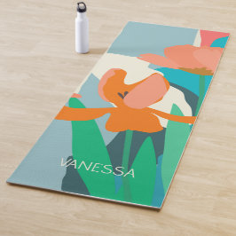 アプリコットチューリ芸術的ップモダンカラーブロックカスタム ヨガマット