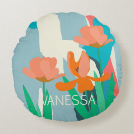 アプリコットチューリ芸術的ップモダンカラーブロックカスタム ラウンドクッション