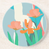 アプリコットチューリ芸術的ップモダンカラーブロック春 コースター (正面)