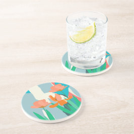 アプリコットチューリ芸術的ップモダンカラーブロック春 コースター