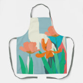 アプリコットチューリ芸術的ップモダンカラーブロック エプロン (正面)