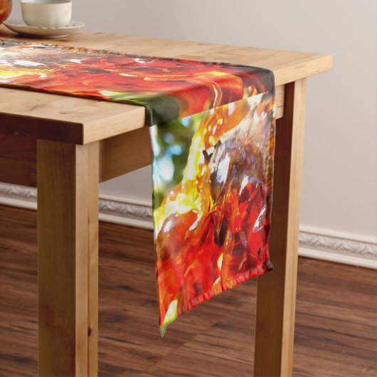 アプリコットツリーリーク樹脂抽象芸術抽象芸術ペイント ショートテーブルランナー (インサイチュ)