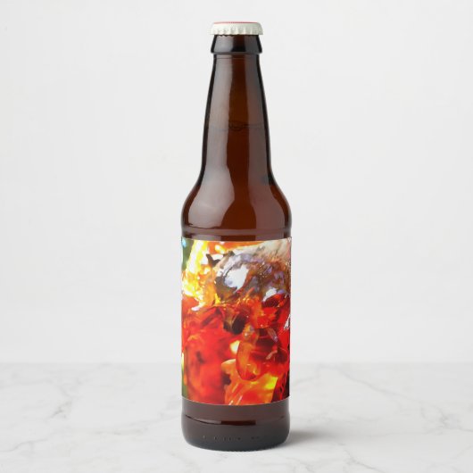 アプリコットツリーリーク樹脂抽象芸術抽象芸術ペイント ビールラベル (正面)