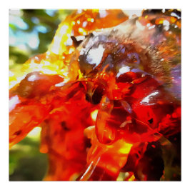 アプリコットツリーリーク樹脂抽象芸術抽象芸術ペイント ポスター