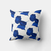 アプリコットツリー葉ブルー装飾用クッション クッション (裏面)