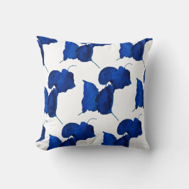 アプリコットツリー葉ブルー装飾用クッション クッション