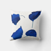 アプリコットツリー葉ブルー装飾用クッション クッション (裏面)