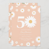 アプリコットデイジー50番目の誕生日招待状 招待状 (正面/裏面)