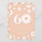 アプリコットデイジー60番目の誕生日招待状 招待状 (正面/裏面)