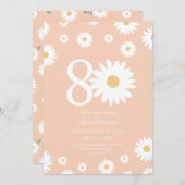 アプリコットデイジー80番目の誕生日招待状 招待状 (正面/裏面)