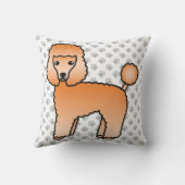 アプリコットトイプードルかわいい漫画の犬 クッション (裏面)