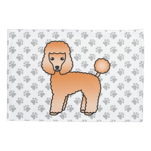 アプリコットトイプードルかわいい漫画の犬 枕カバー (裏面)