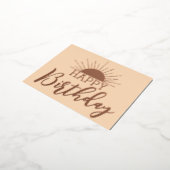 アプリコットハッピーバースデーサンシャインバラ金ゴールド 箔シーズンポストカード (回転した状態)