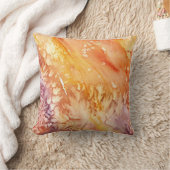 アプリコットバラ水彩枕 クッション (ブランケット)