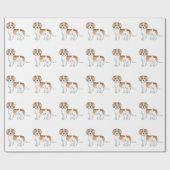 アプリコットパルティカラーミニゴルデンドルドッグパターン ラッピングペーパー (フラット)