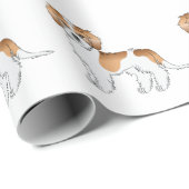 アプリコットパルティカラーミニゴルデンドルドッグパターン ラッピングペーパー (ロールコーナー)