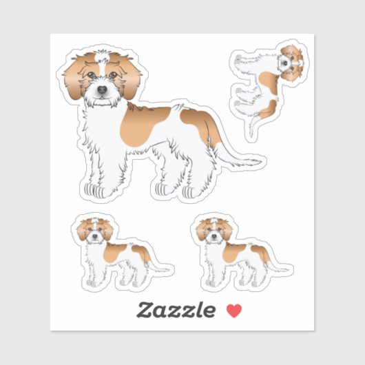 アプリコットパルティカラーミニゴールデンドールドッグス シール (シート)