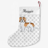 アプリコットパルティカラーミニゴールデンドールドッグ&ネーム スモールクリスマスストッキング (裏面)