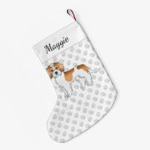 アプリコットパルティカラーミニゴールデンドールドッグ&ネーム スモールクリスマスストッキング (裏面 (吊り時))