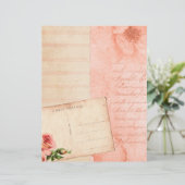 アプリコットピンクフローラコラージスクラップブック紙 (スタンド正面)