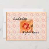 アプリコットピーチハイブリッドバラフラワー結婚ズ 招待状 (裏面)