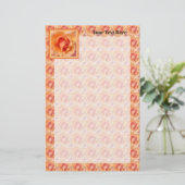 アプリコットピーチバラフラワークローズアップフォトデザイン 便箋 (スタンド正面)