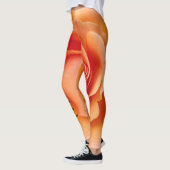 アプリコットピーチバラフラワークローズアップ写真 レギンス (左)