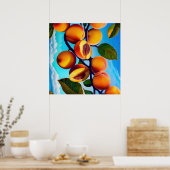 アプリコットフルーツ絵画の多く ポスター (キッチン)