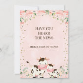 アプリコットフローラニュース牛の赤ちゃんシャワー 招待状 (裏面)