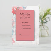 アプリコットフローラ水色バラRSVP応答カード (スタンド正面)
