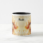 アプリコットプードルドッグ印象派絵を描 マグカップ (中央)