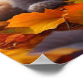 アプリコットプードルパピーin紅葉 ポスター (角)