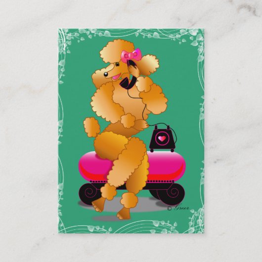 アプリコットプードルレトロ電話 名刺 (正面)