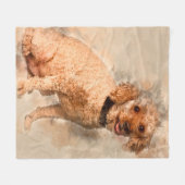 アプリコットプードル7歳 – かわいい恋人への贈り物 フリースブランケット (正面(横))